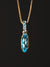 14k Yellow Gold Blue Topaz Pendant