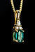 14k Yellow Gold Oval Green Tourmaline and Diamond Pendant