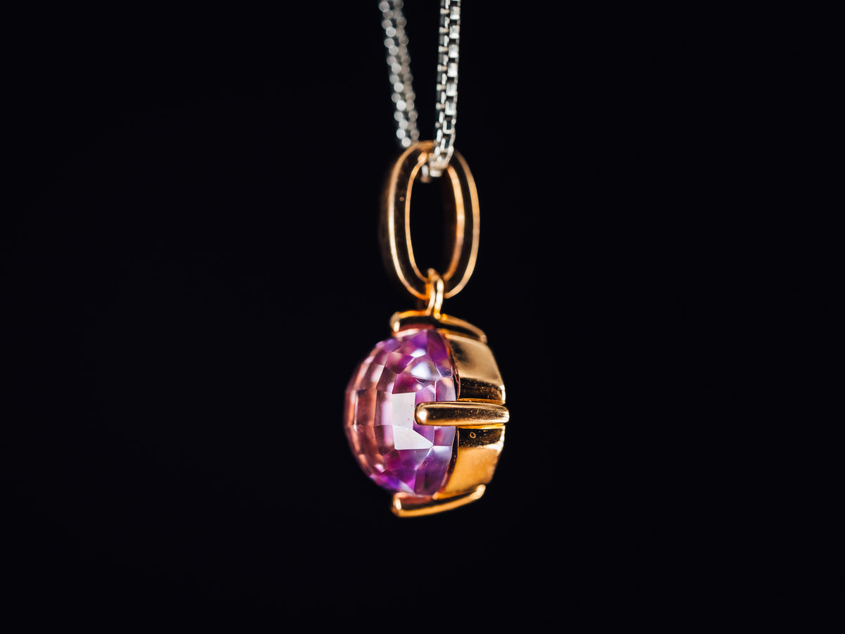 14k Rose Gold Amethyst Pendant