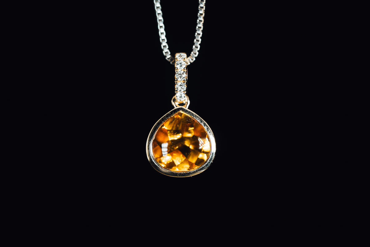14k Yellow Gold Citrine Pendant