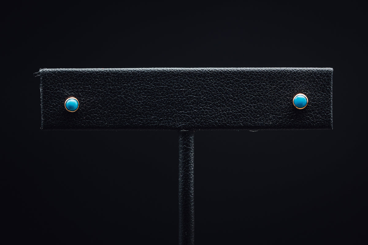 14k Rose Gold Turquoise Studs