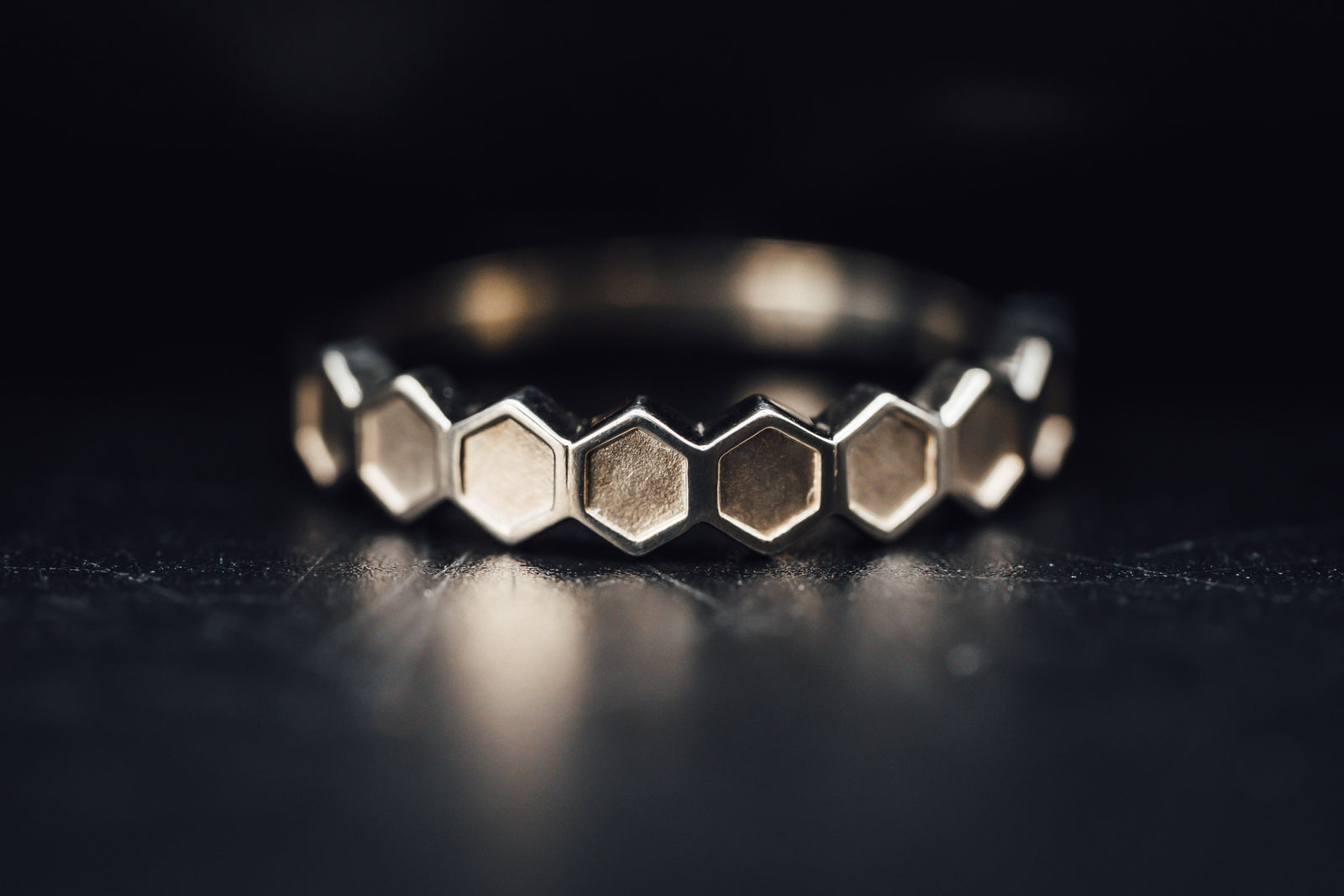 Sterling Silver Hexagon Ring