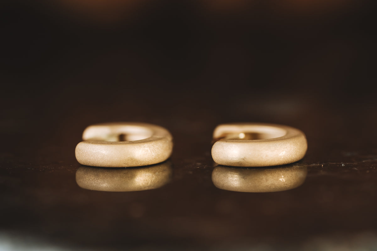 14k Yellow Gold Small Huggie Hoop Earrings