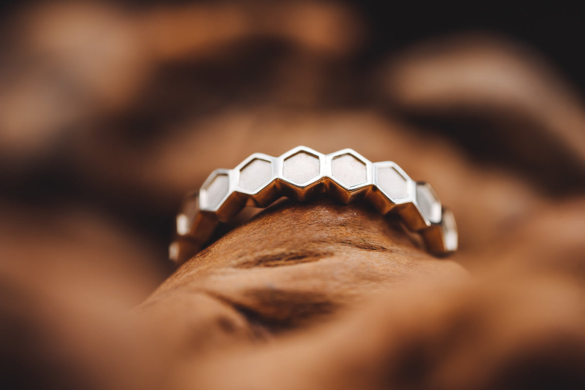 Sterling Silver Hexagon Ring