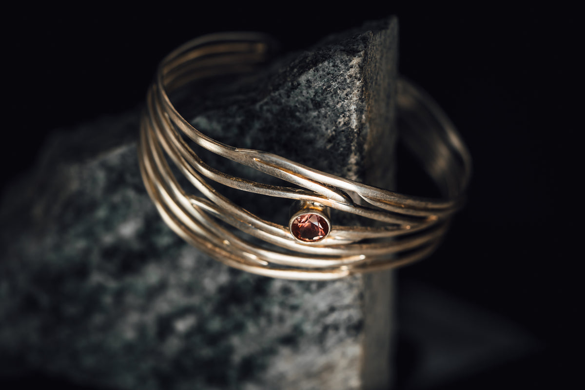 Sterling Silver Bezel Set Oregon Sunstone Bracelet