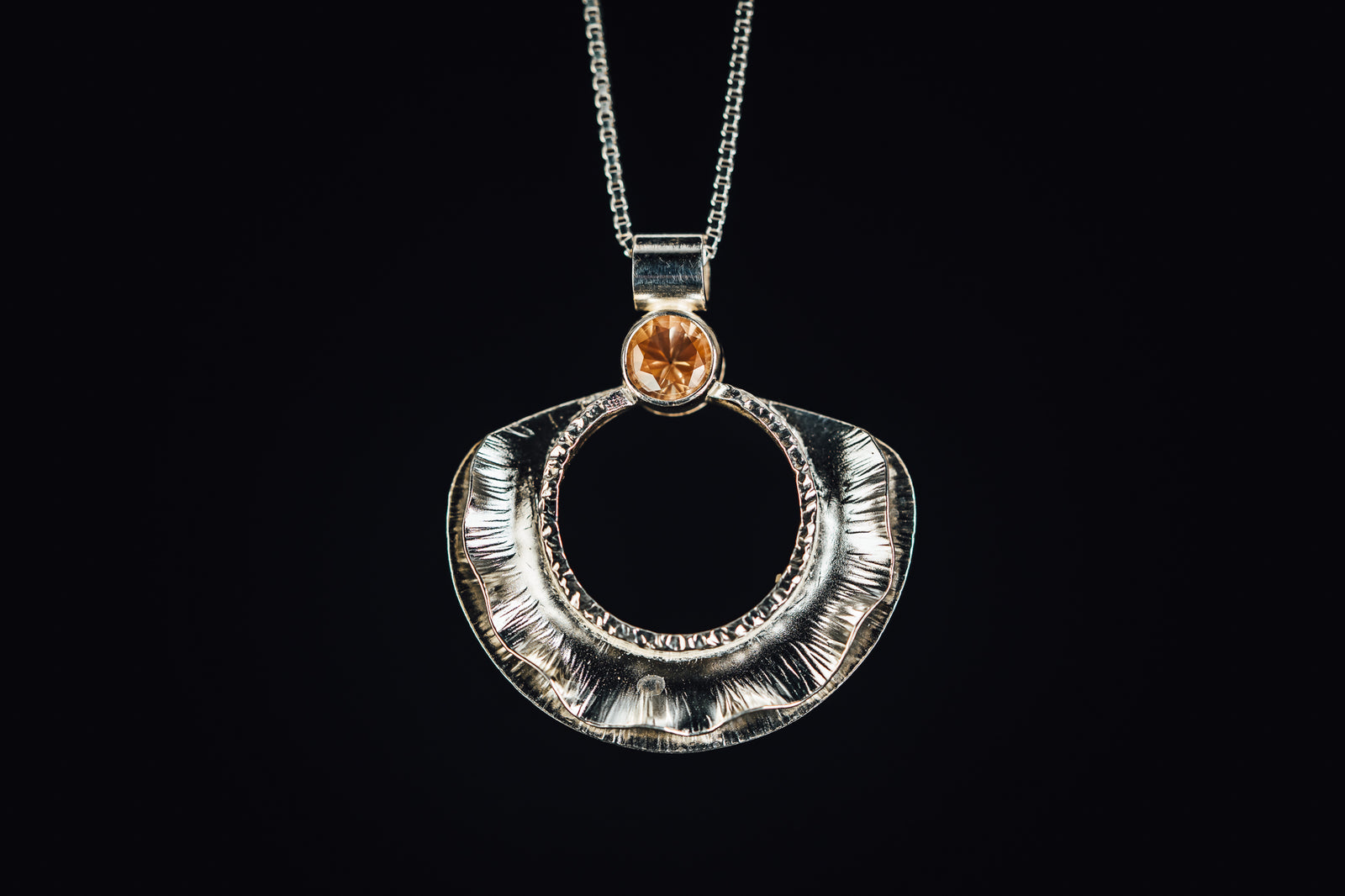 Sterling Silver and Oregon Sunstone Pendant