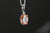 14k White Gold Oval Oregon Sunstone and Diamond Pendant