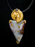 18k Yellow Gold Agate and Sapphire Pendant
