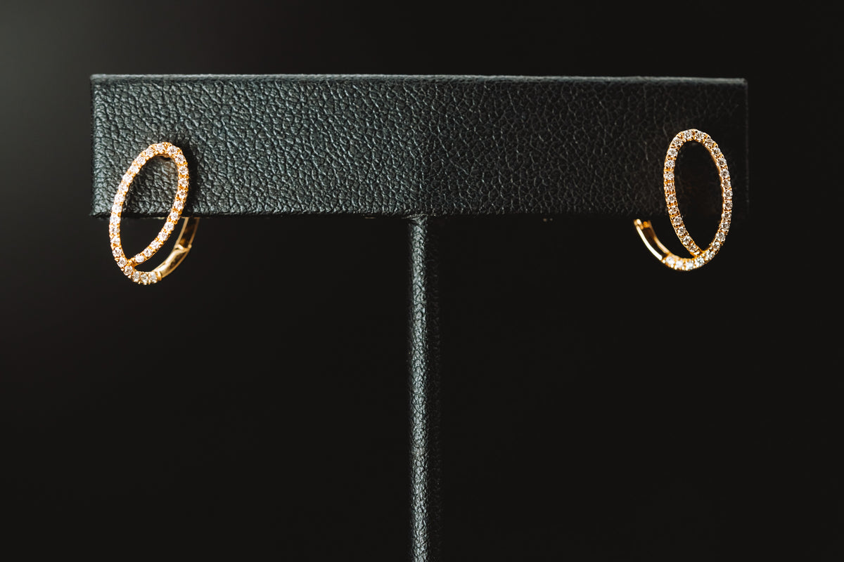 18k Yellow Gold Diamond Earrings