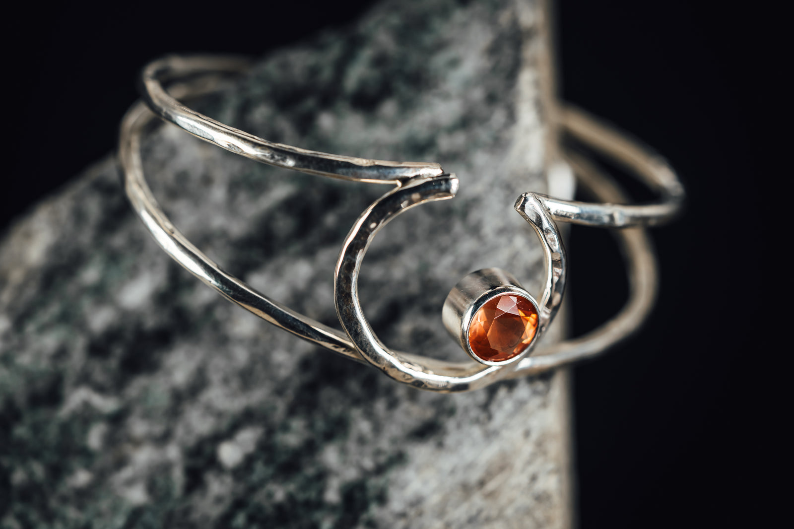 Sterling Silver Bezel Set Oregon Sunstone Bracelet