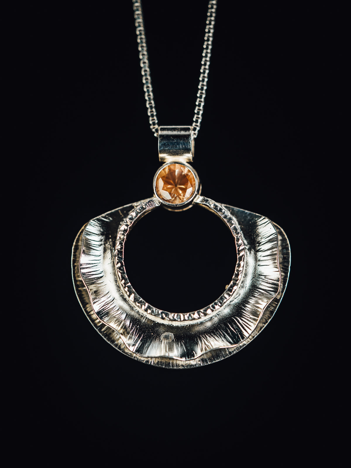Sterling Silver and Oregon Sunstone Pendant