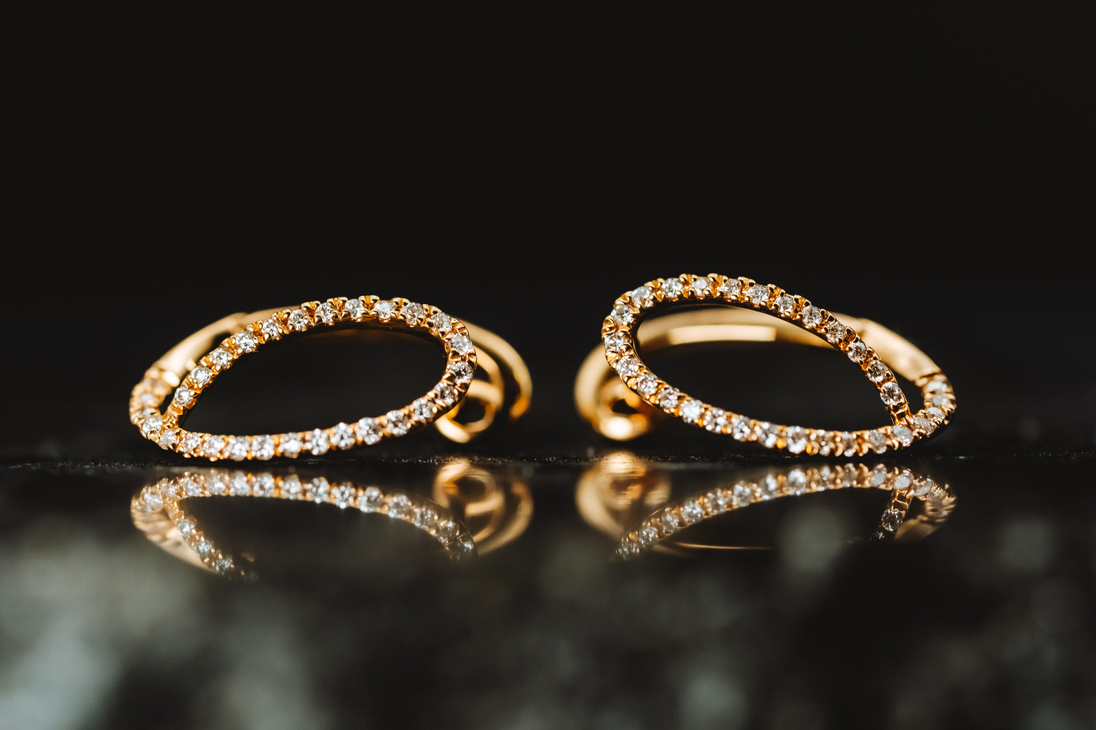 18k Yellow Gold Diamond Earrings