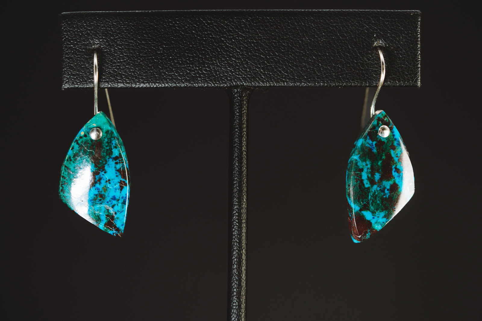 Sterling Silver Parrot Wing Turquoise Earrings