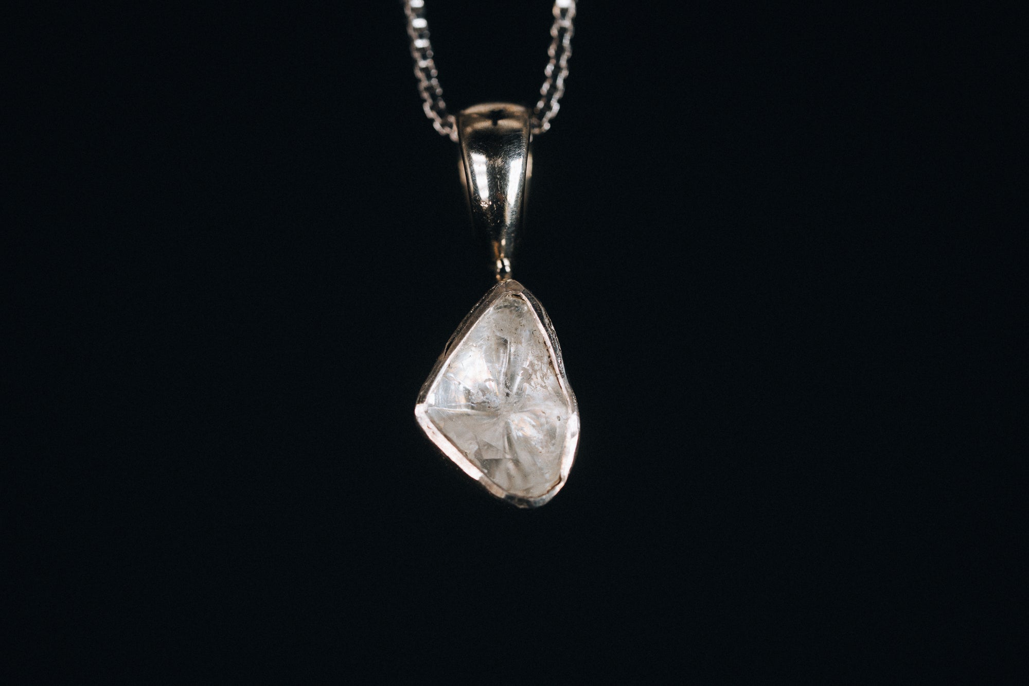 14k White Gold Polki Diamond Pendant