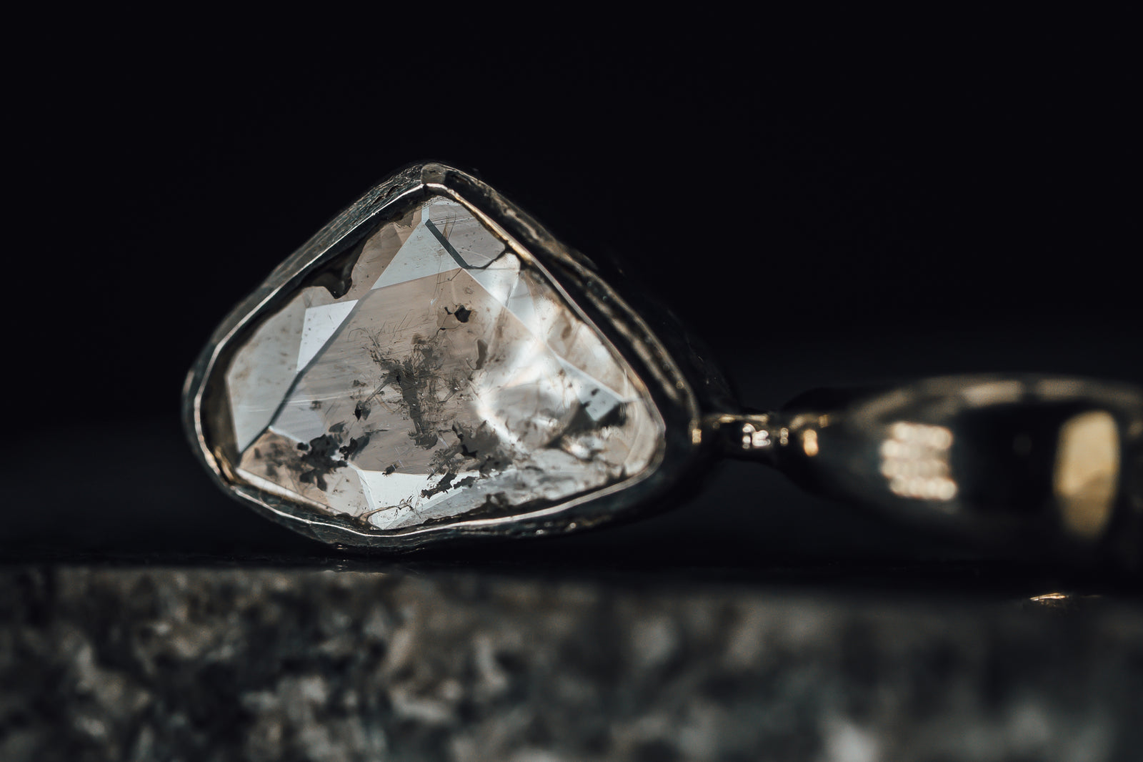 14k White Gold Polki Diamond Pendant