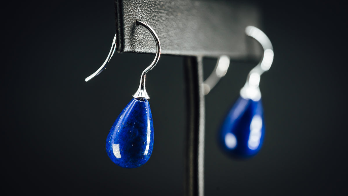 Sterling Silver and Lapis Earrings