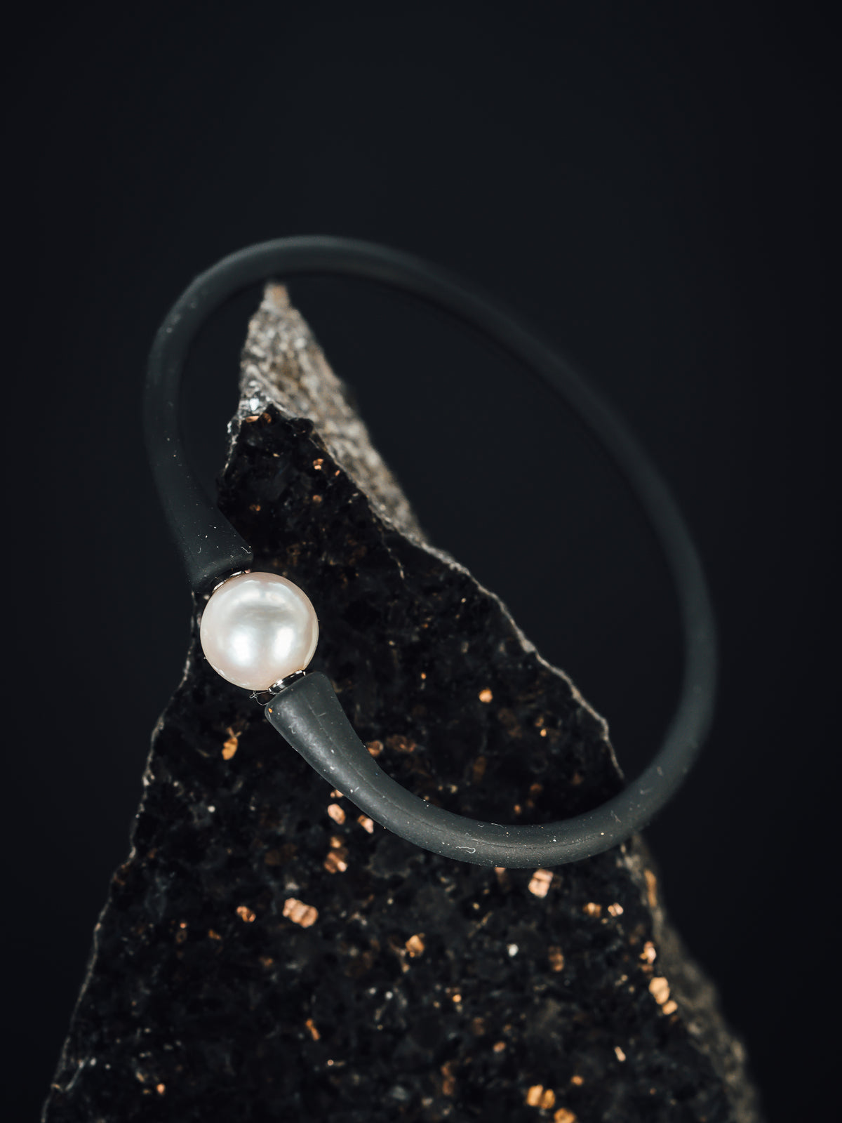 Rubber and Freshwater Pearl Bracelet