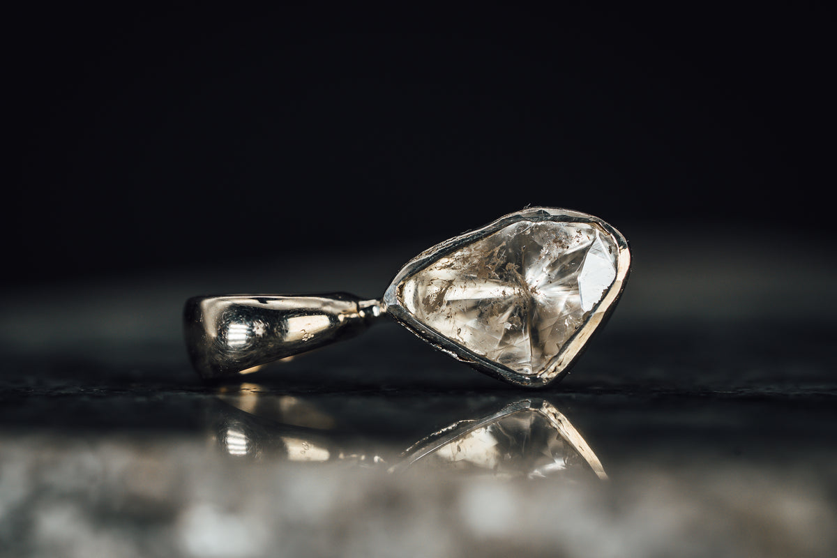 14k White Gold Polki Diamond Pendant