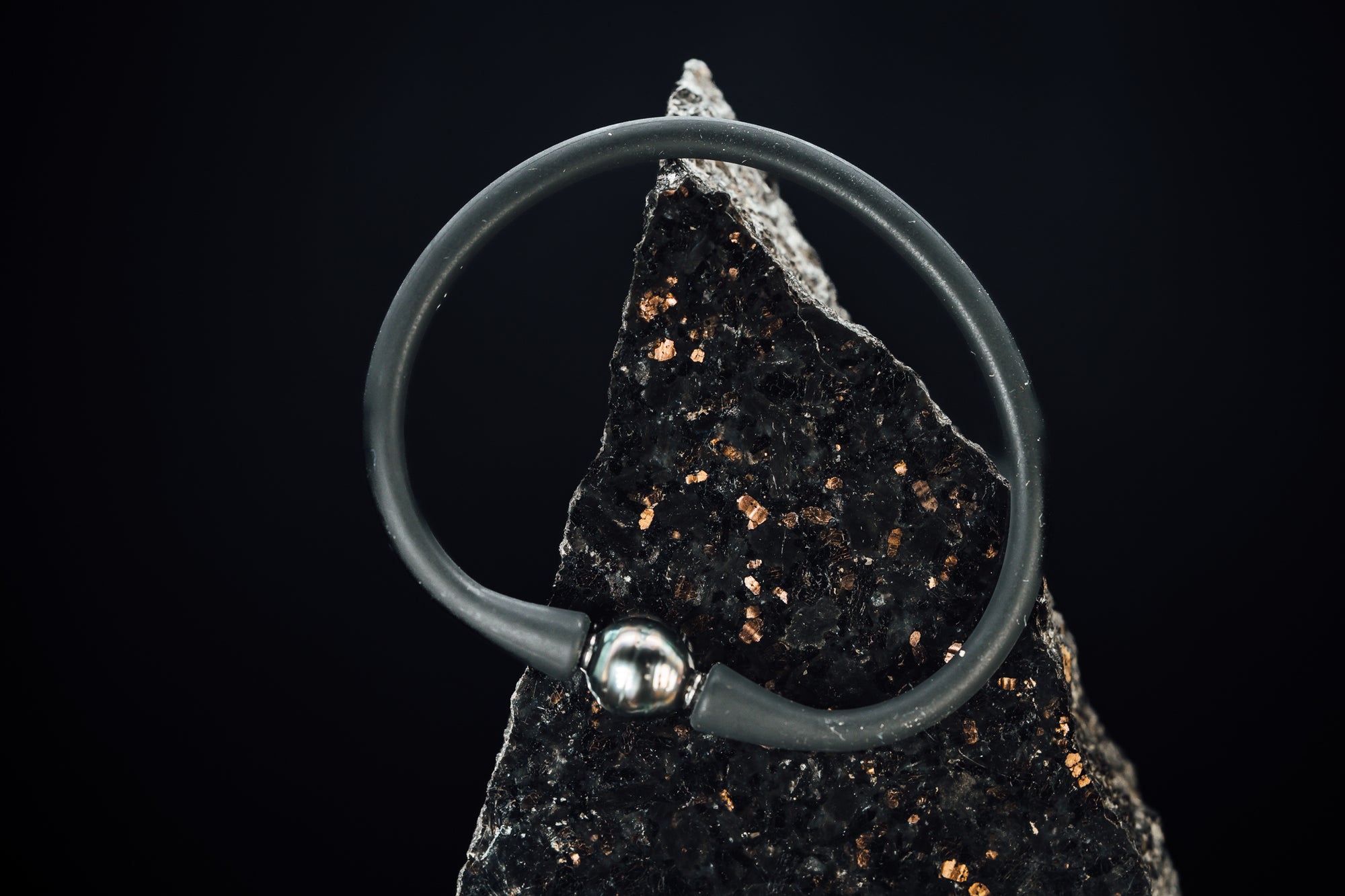 Rubber and Tahitian Pearl Bracelet