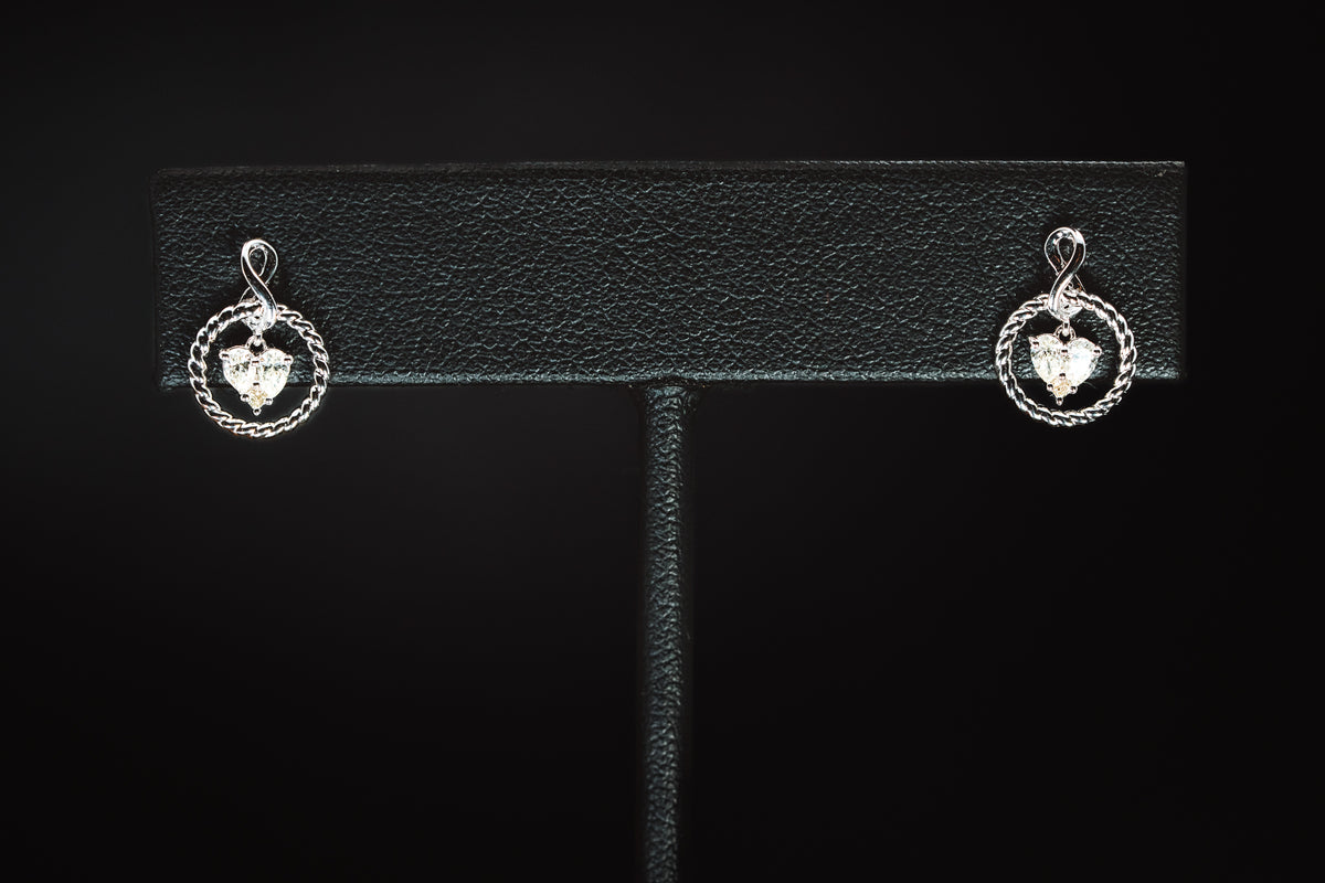 14k White Gold Diamond Earrings