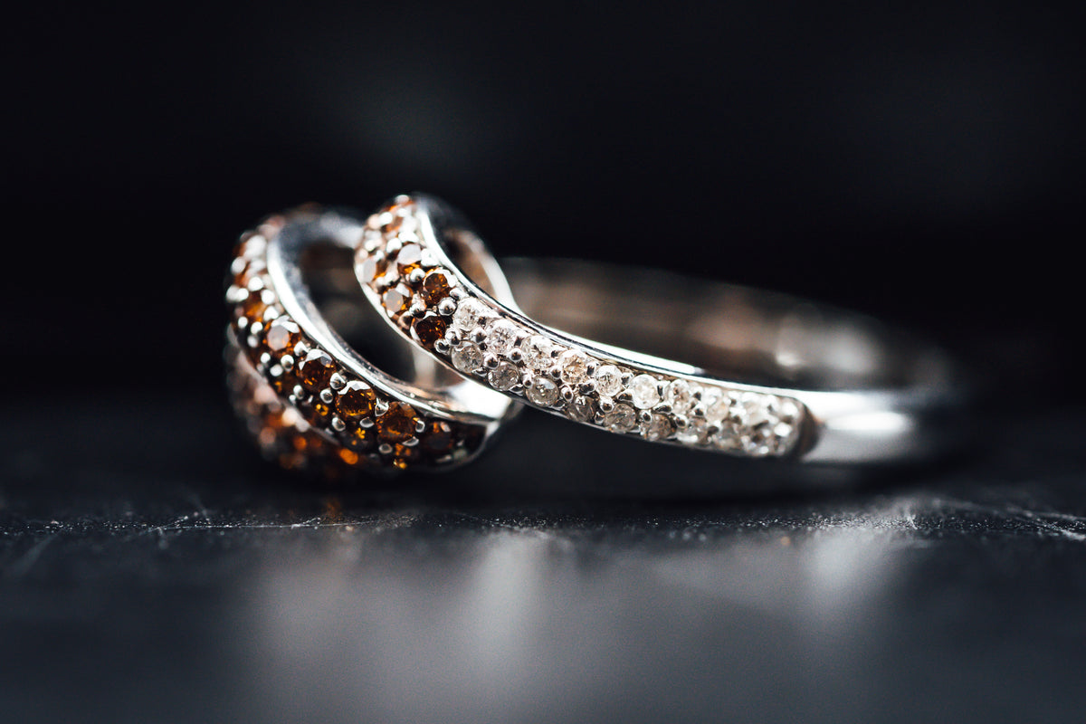 14k White Gold Orange Diamond Ring