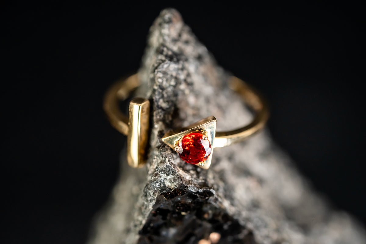 14k Yellow Gold Mozambique Garnet Ring