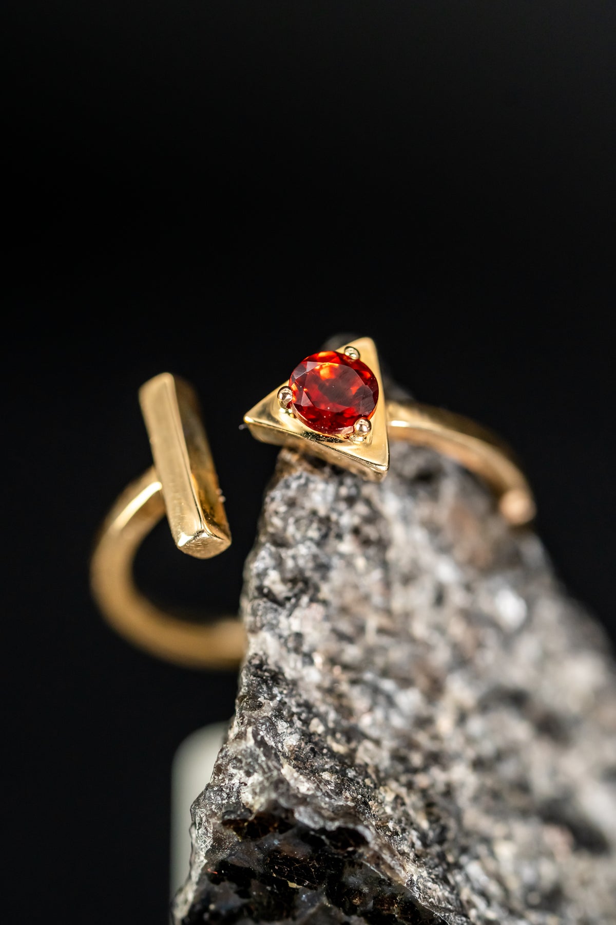 14k Yellow Gold Mozambique Garnet Ring