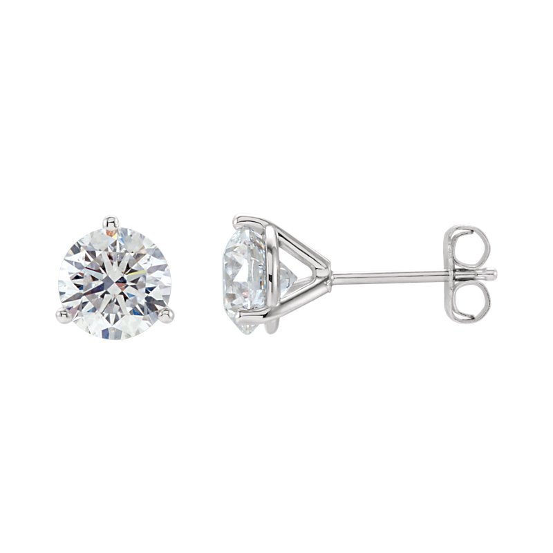 14k White Diamond Stud Earrings