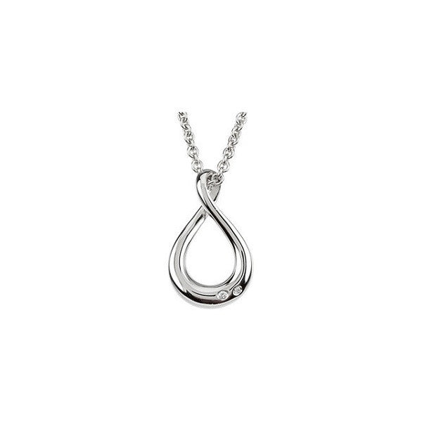 Sterling Silver Infinity Inspired Diamond Pendant
