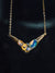 14k Yellow Gold Freeform Opal and Diamond Necklace
