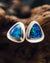 Sterling Silver and 14k Rose Gold Opal Doublet Earrings