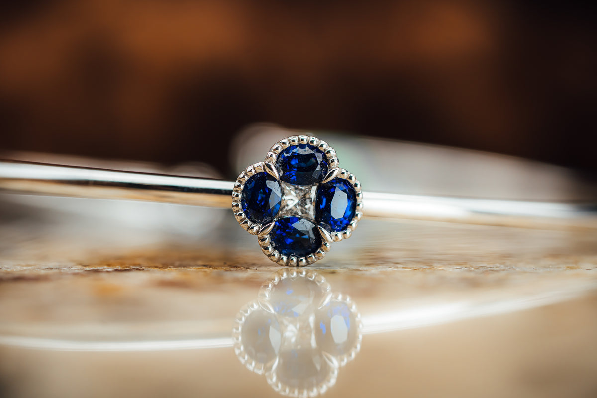 18k White Gold Sapphire and Diamond Bracelet