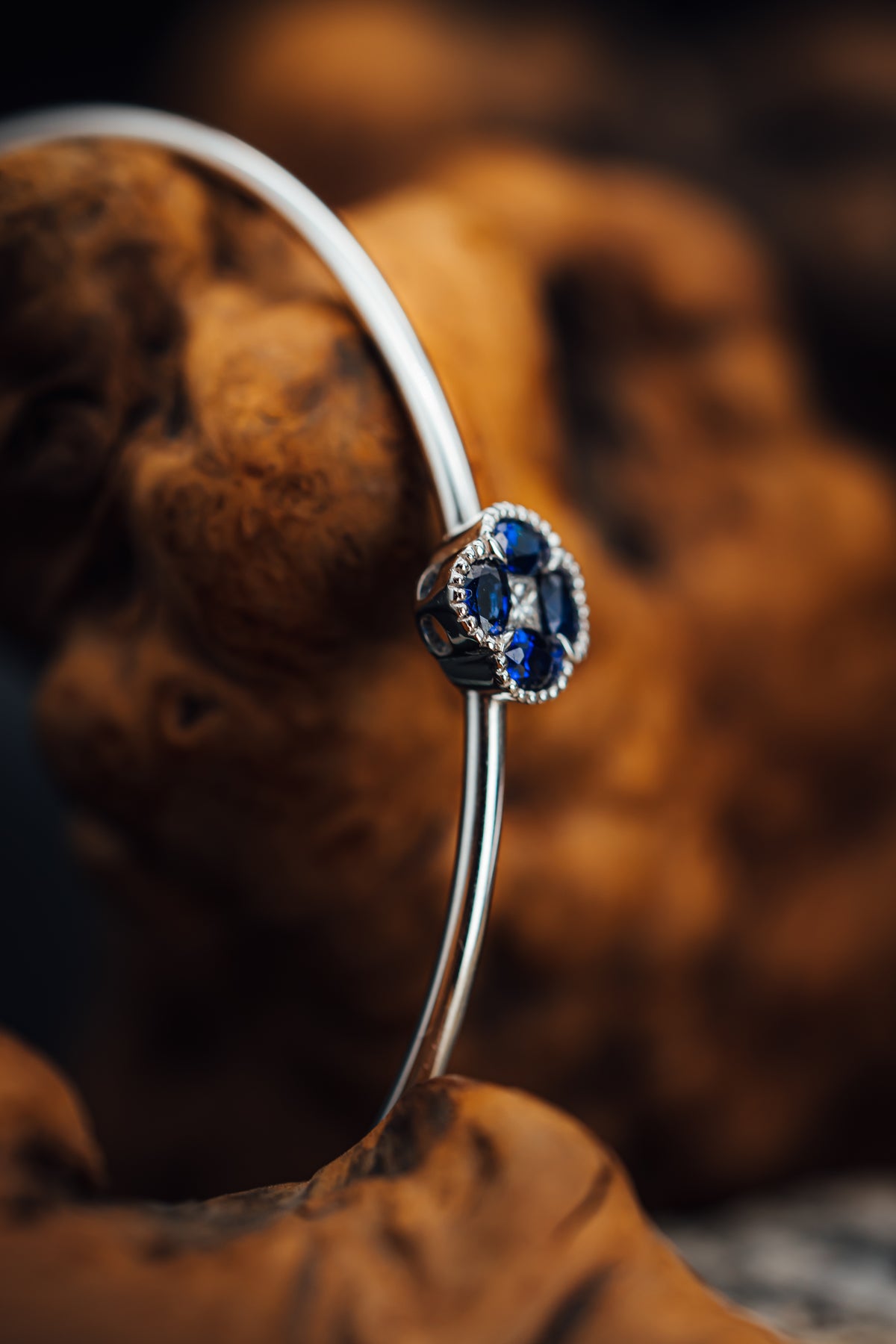 18k White Gold Sapphire and Diamond Bracelet