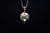 14k Yellow Gold Carved Pearl and Diamond Pendant