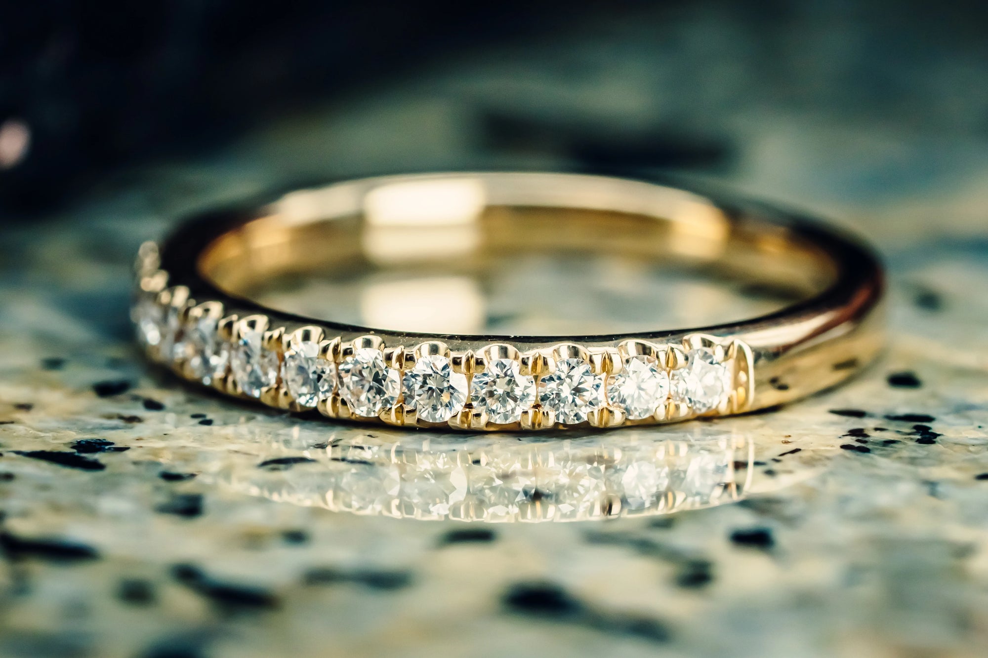 14k Yellow Gold Diamond Anniversary Band