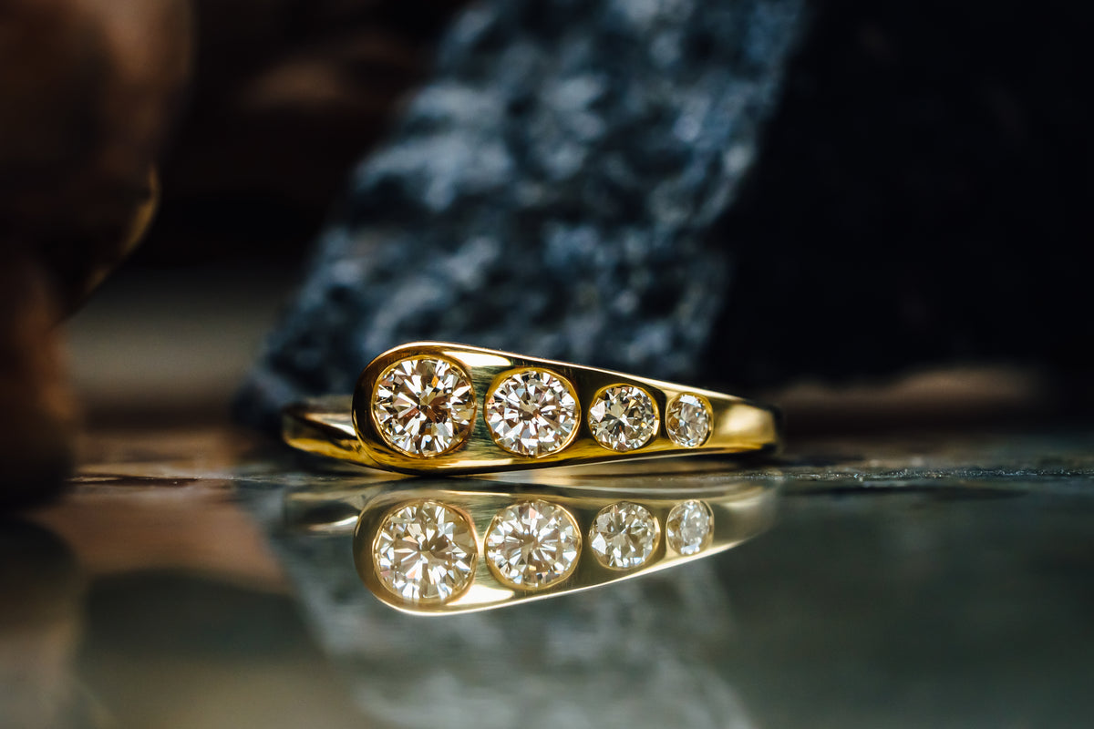 18k Yellow Gold Custom Diamond Ring