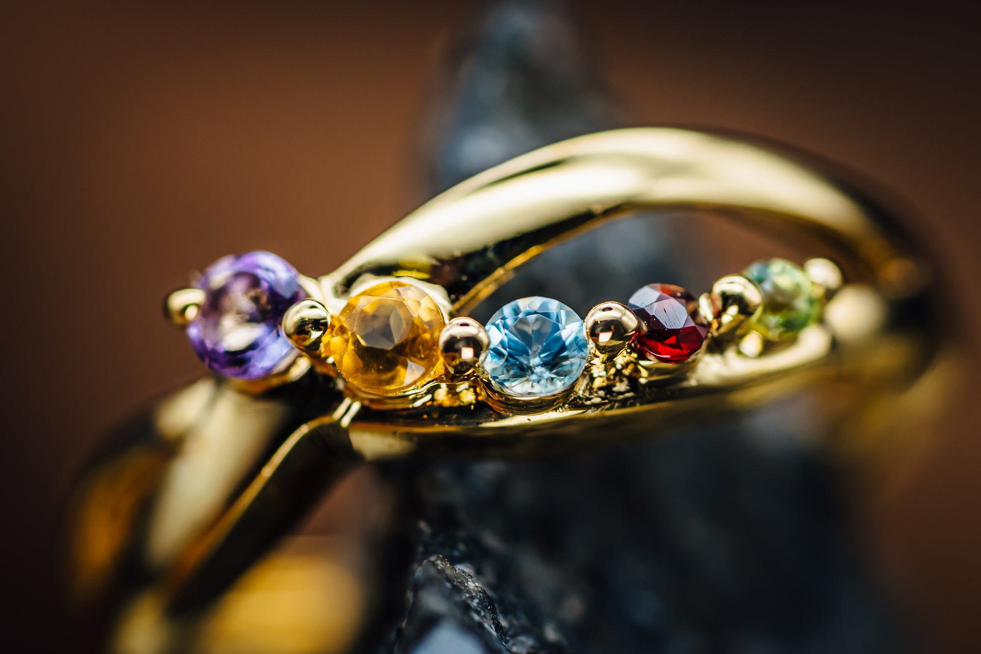 14k Yellow Gold Semi-Precious Stone Ring