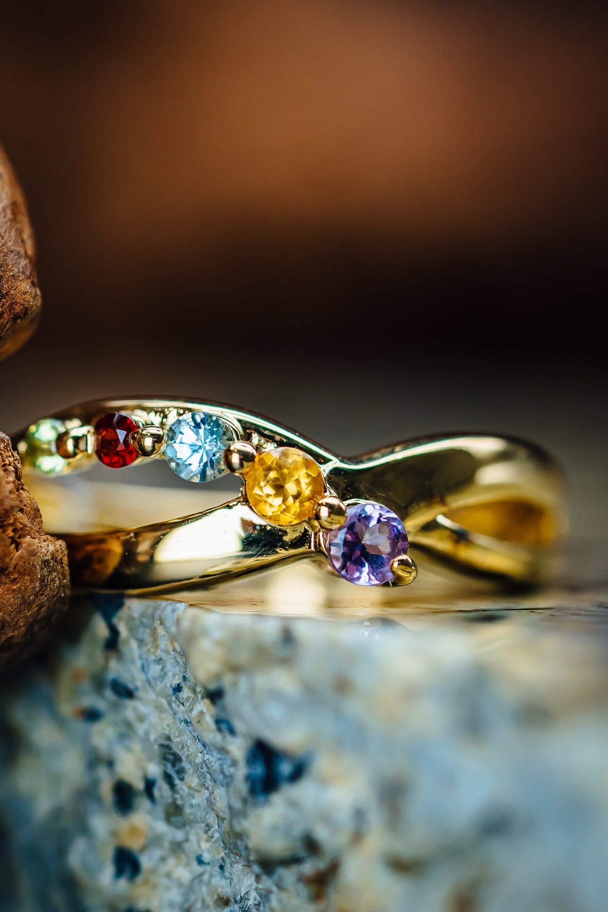 14k Yellow Gold Semi-Precious Stone Ring