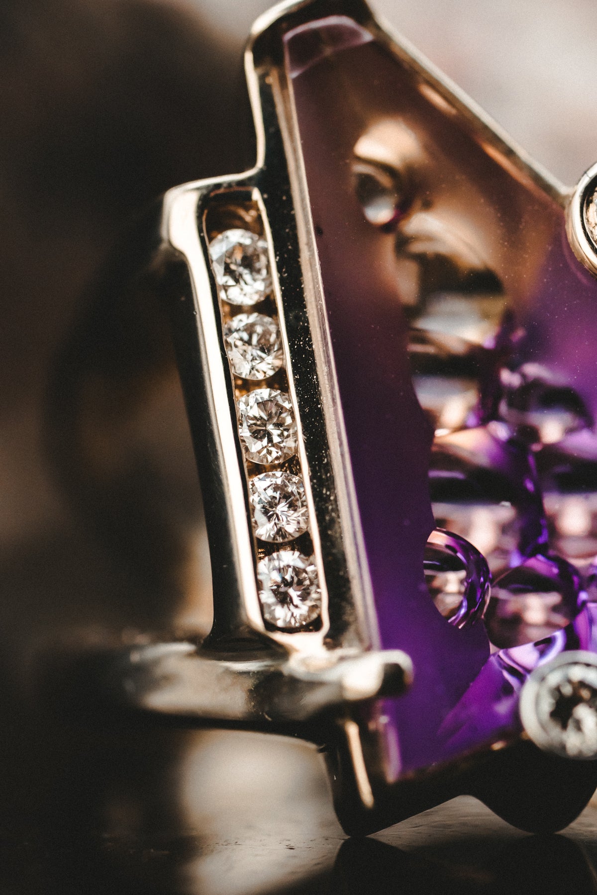 14k White Gold Ametrine and Diamond Ring