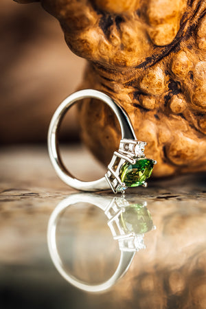 Lennox 3.04ct Natural Green Pear Sapphire Engagement Ring with Halo –  Unique Engagement Rings NYC | Custom Jewelry by Dana Walden Bridal