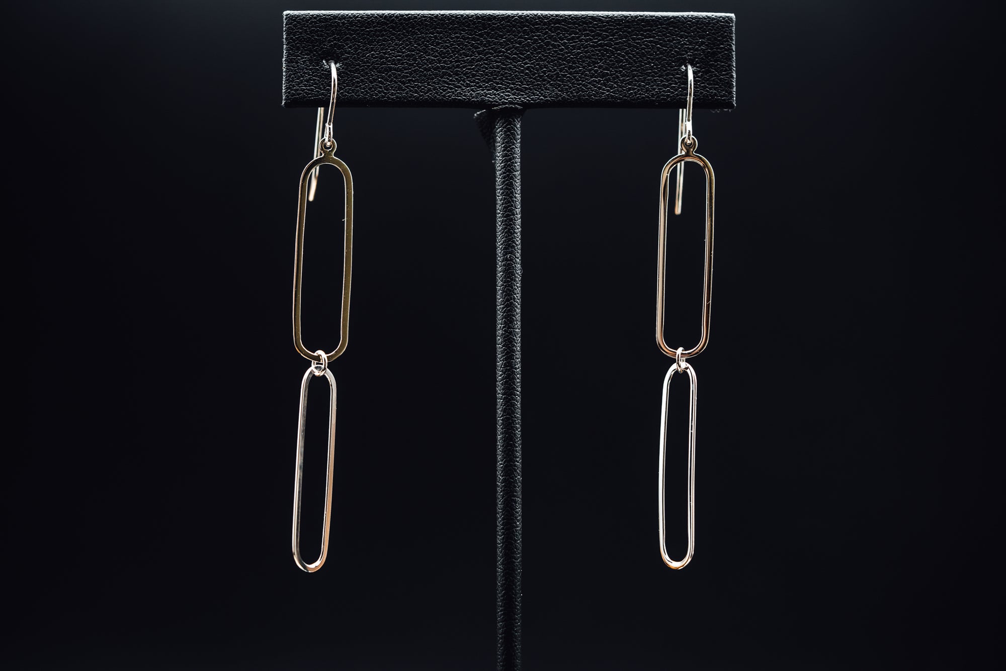 Sterling Silver Paper Clip Drop Earrings