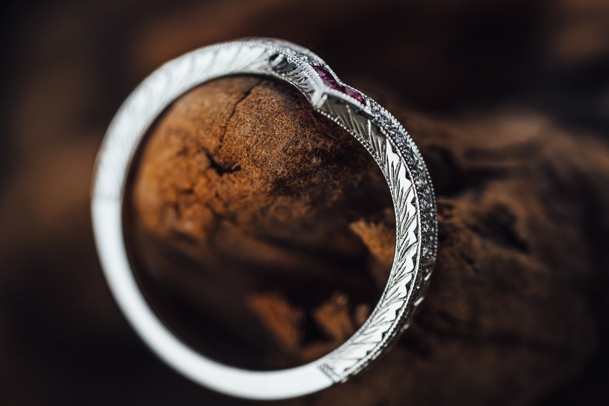 14k White Gold Ruby and Diamond Ring