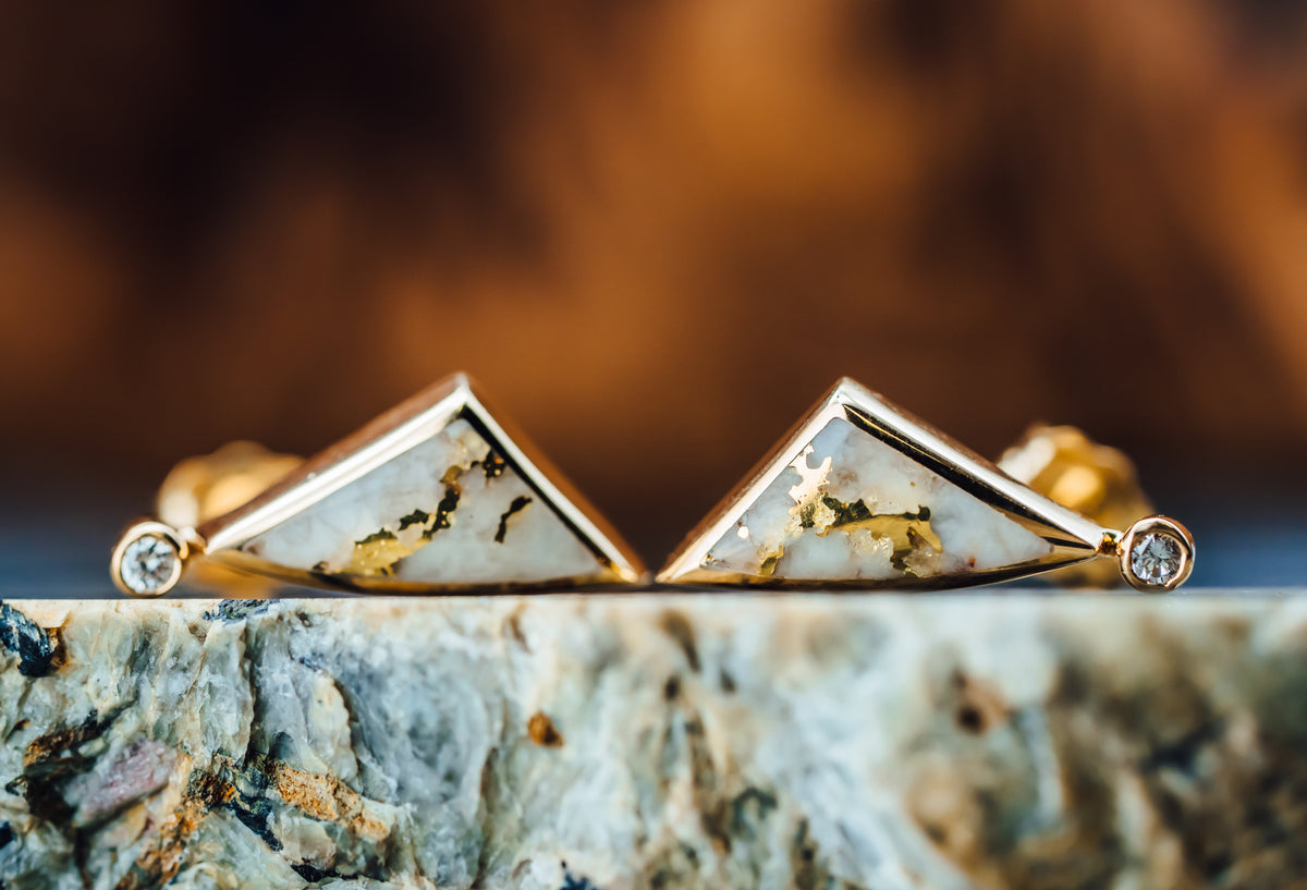 14k Yellow Gold Quartz Earrings