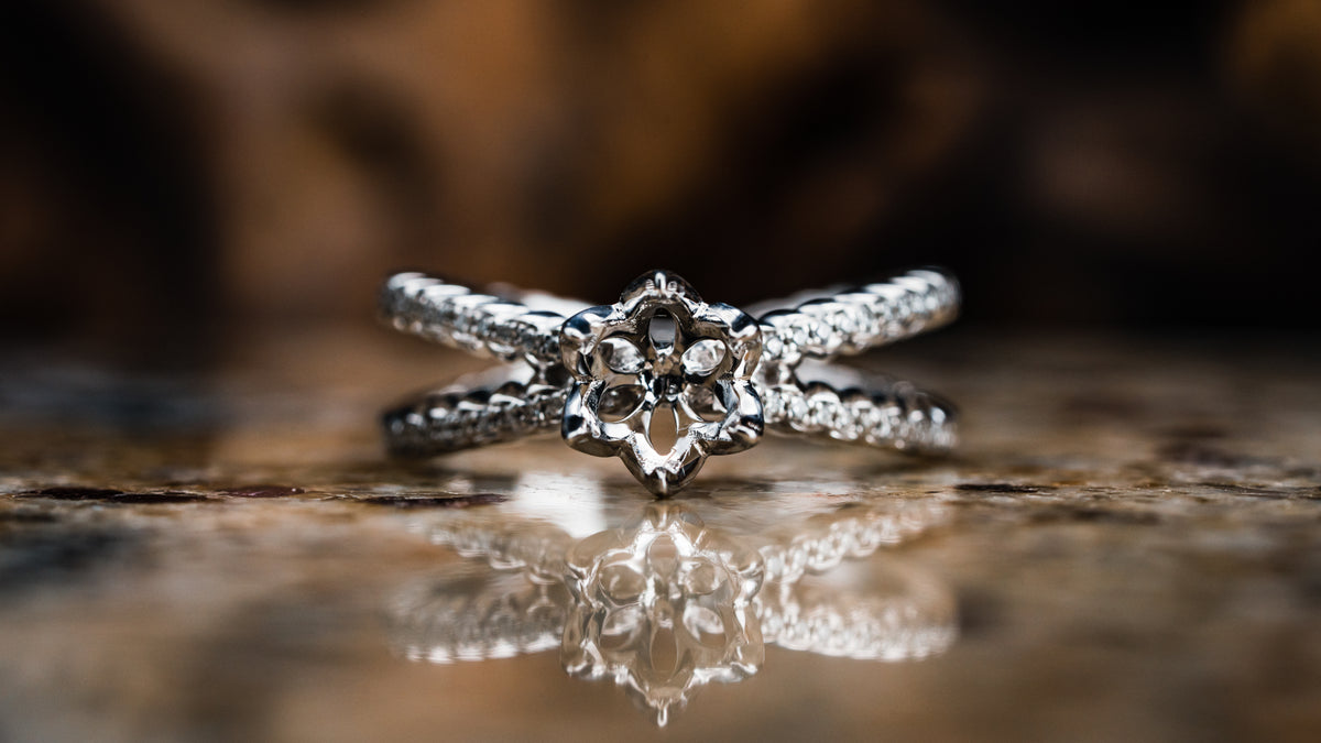 14k White Gold Diamond Mounting