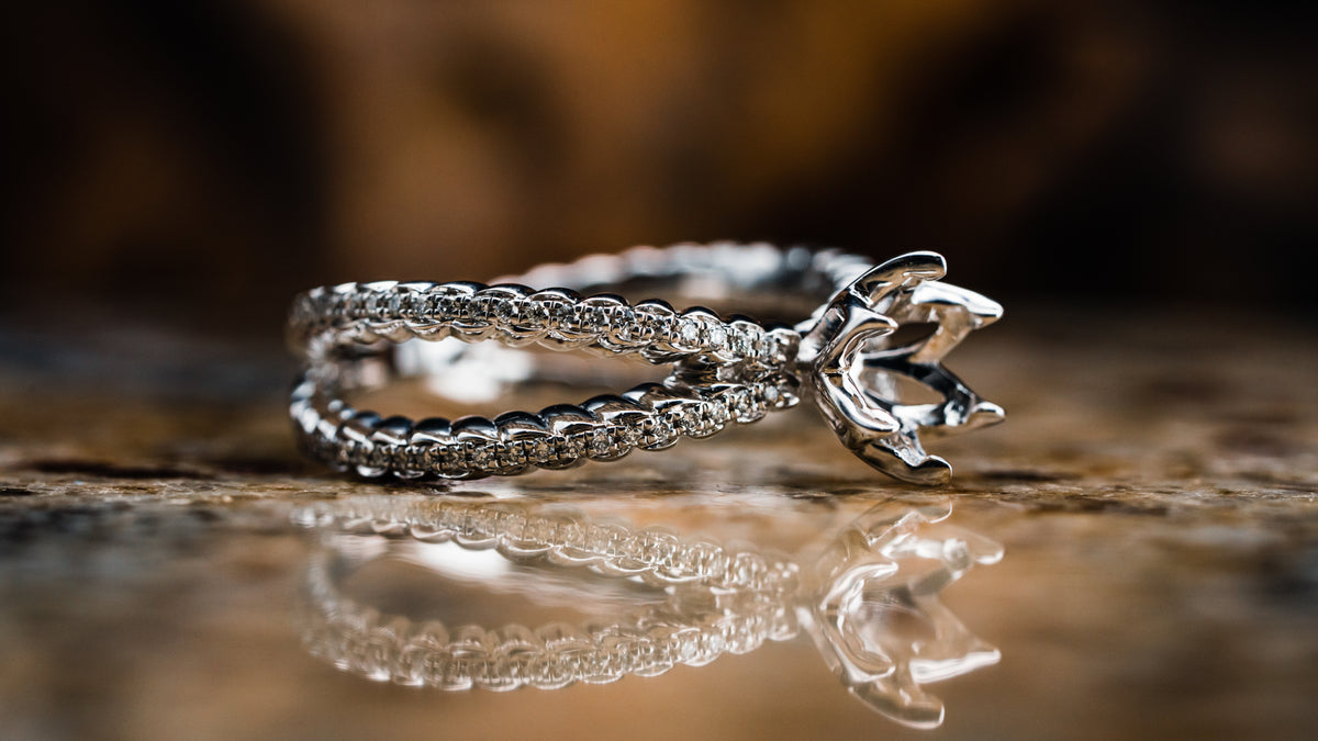 14k White Gold Diamond Mounting