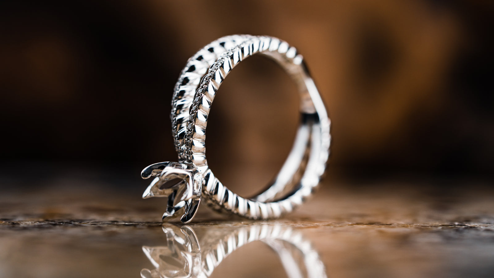 14k White Gold Diamond Mounting