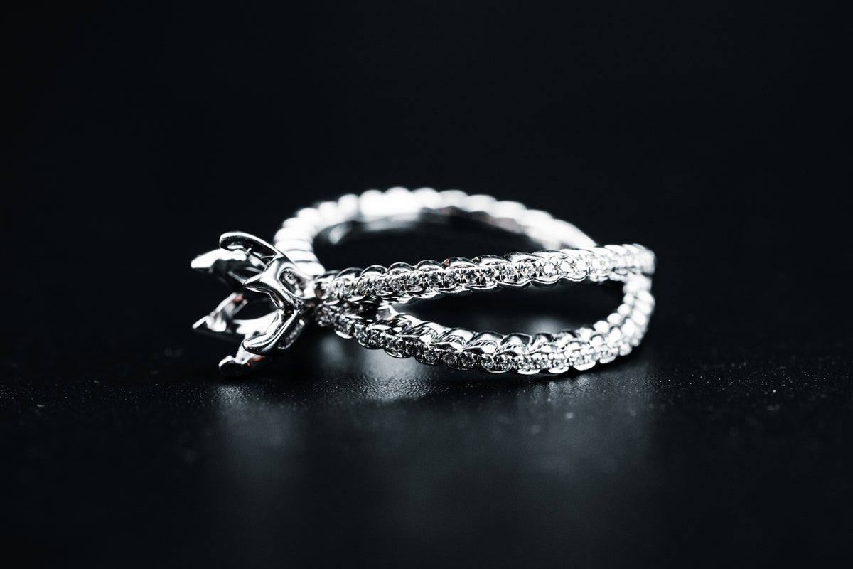 14k White Gold Diamond Mounting