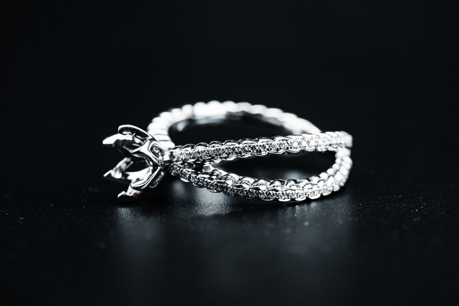 14k White Gold Diamond Mounting