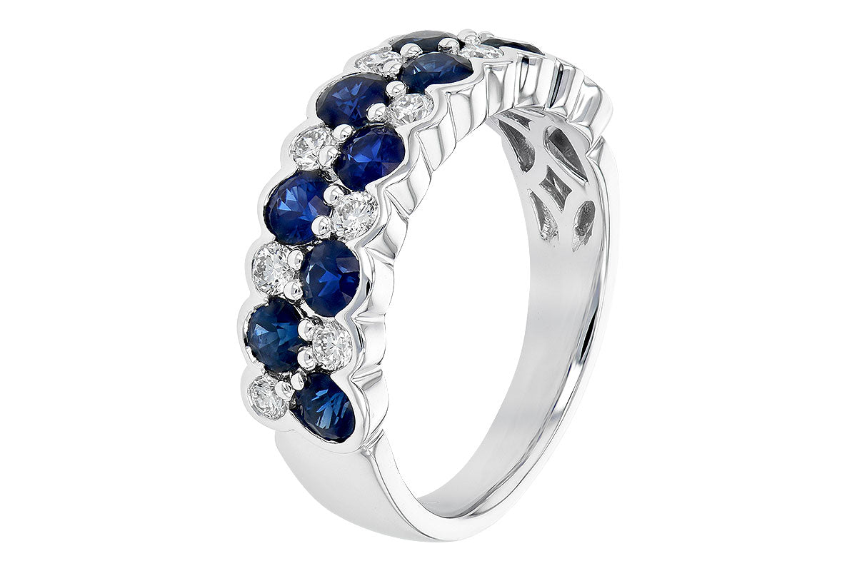 14k White Gold Sapphire and Diamond Ring