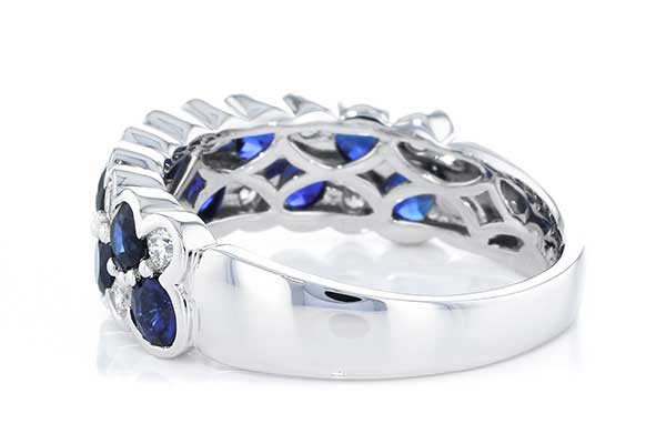 14k White Gold Sapphire and Diamond Ring